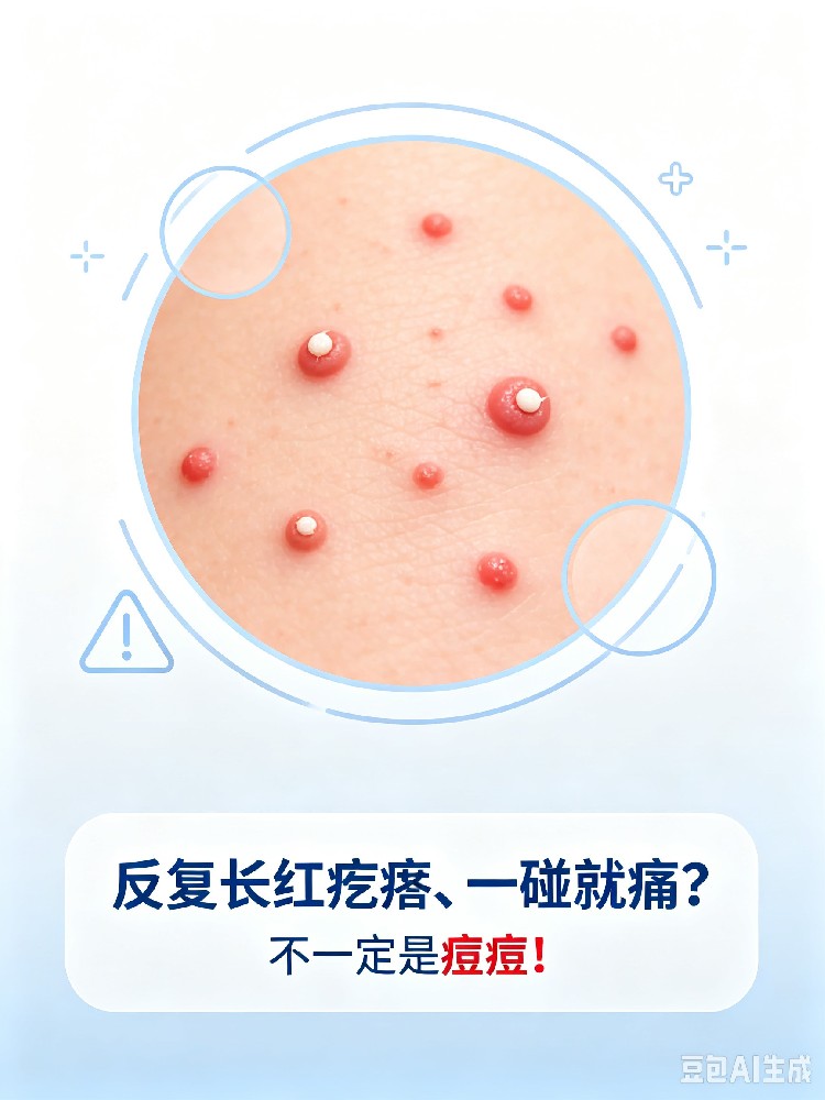 身上反复长小红疙瘩、又痒又痛？别当痘痘乱挤！大概率是毛囊炎
